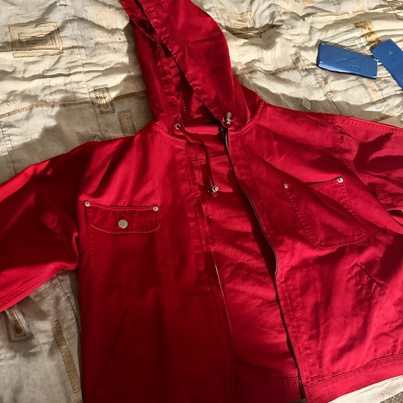 Red denim jacket - Picture 2 of 3